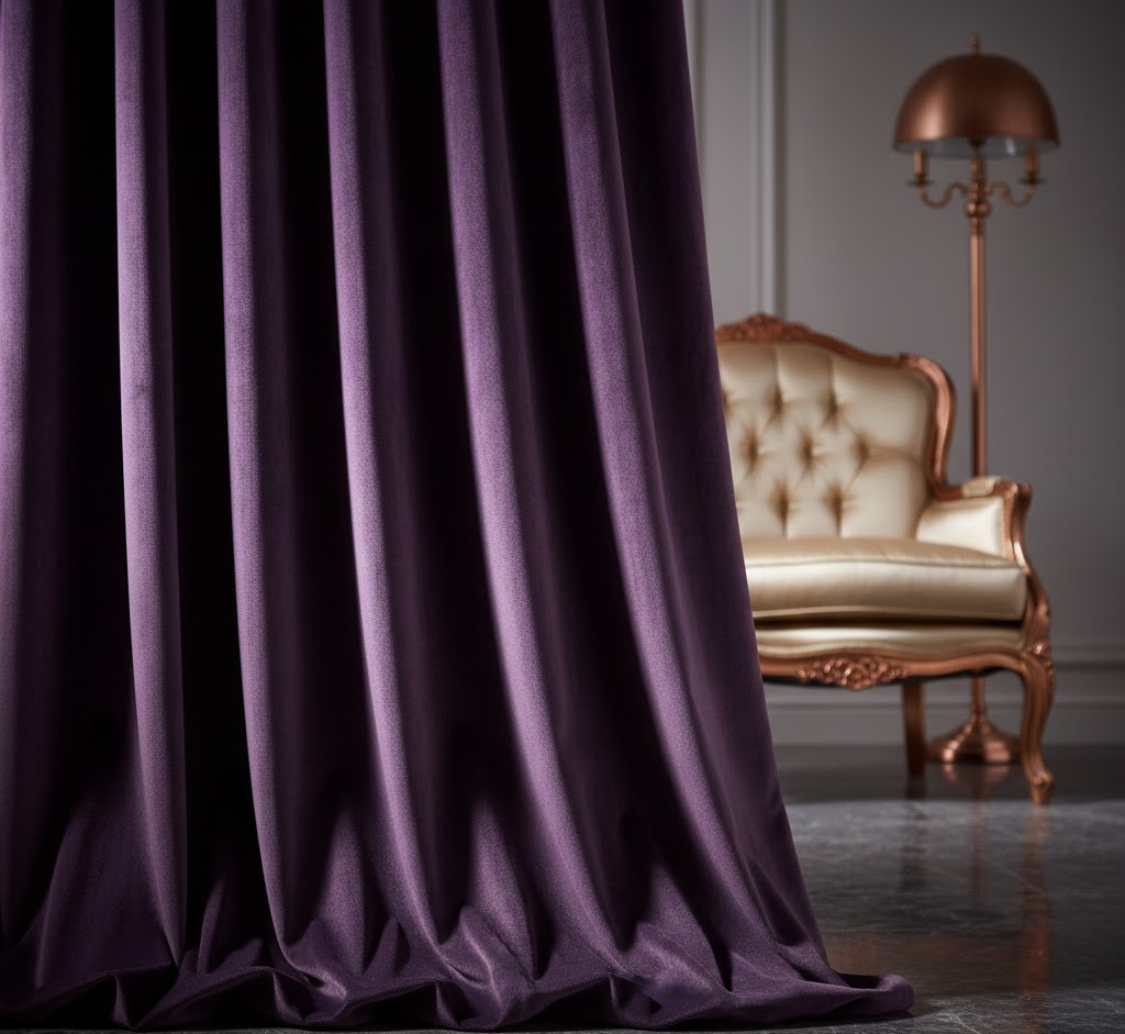 Elegante gordijnen in fluweel
