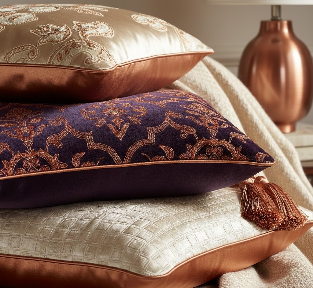 Luxe kussens met verfijnde stiksels